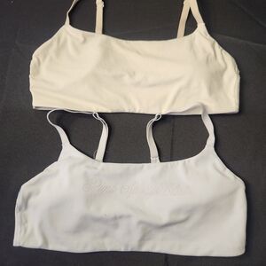 Victoria's Secret Cream and White Sports Bra Duo